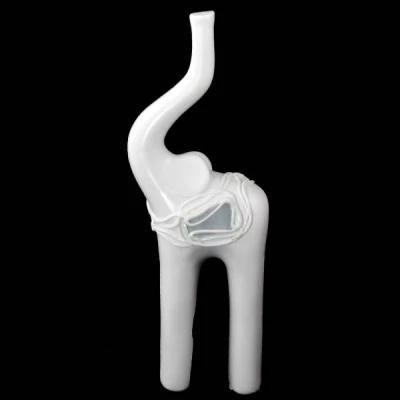 CERKAM-SŁOŃ MODERN CHUDY MAŁY *DEKOR WITRAŻ-BIAŁY* C-336W