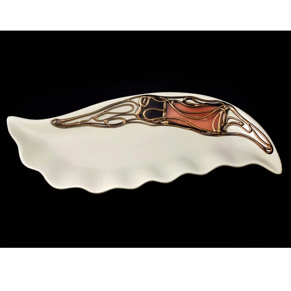 CER-PODSTAWKA FALBANKA MAŁA *WITRAŻ-KREM* C-818W