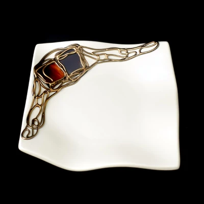 CER-PODSTAWKA FALOWANA KWADRAT *WITRAŻ-KREM*C- 639W