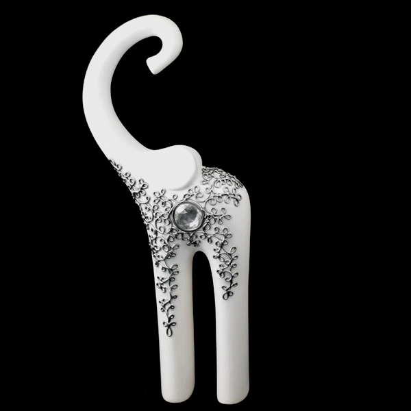 CER-SŁOŃ MODERN CHUDY DUŻY *DEKOR SREBRO* C-335DS