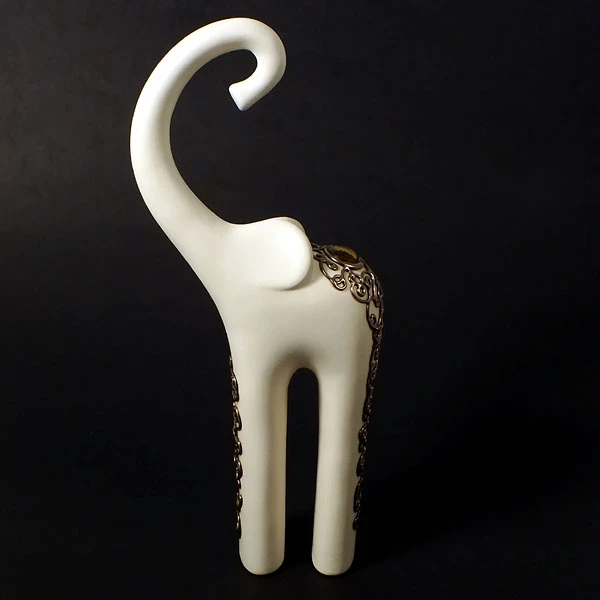 CER-SŁOŃ MODERN CHUDY DUŻY *DEKOR ZŁOTY* C-335DZ