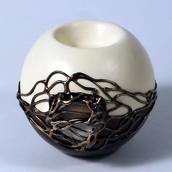 CER-ŚWIECZNIK KULA ŚREDNIA *DECOR 1/2 BRĄZ* C-172BR