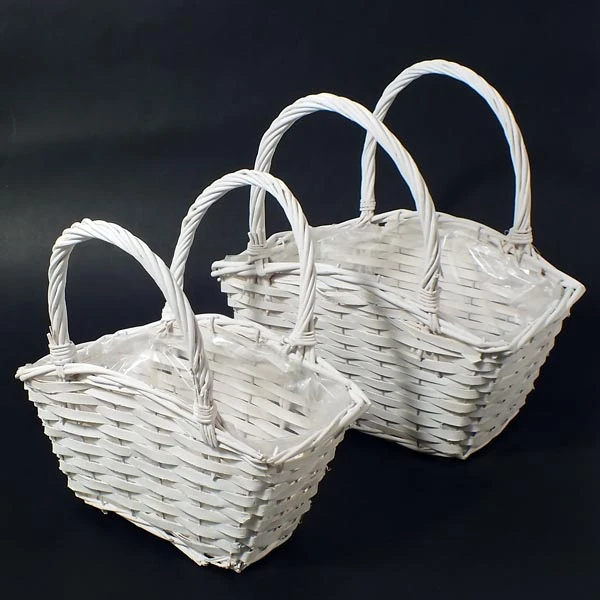 DM-2 KOSZE WIKLINOWE PROSTOKĄTNE Z USZAMI BIAŁE DM15118/2