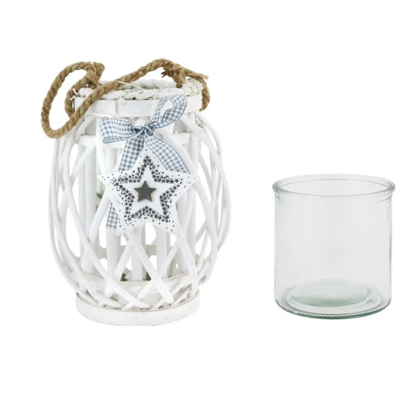 EM-LAMPION WIKLINOWY ZE SZKŁEM 14X23CM LQ-02