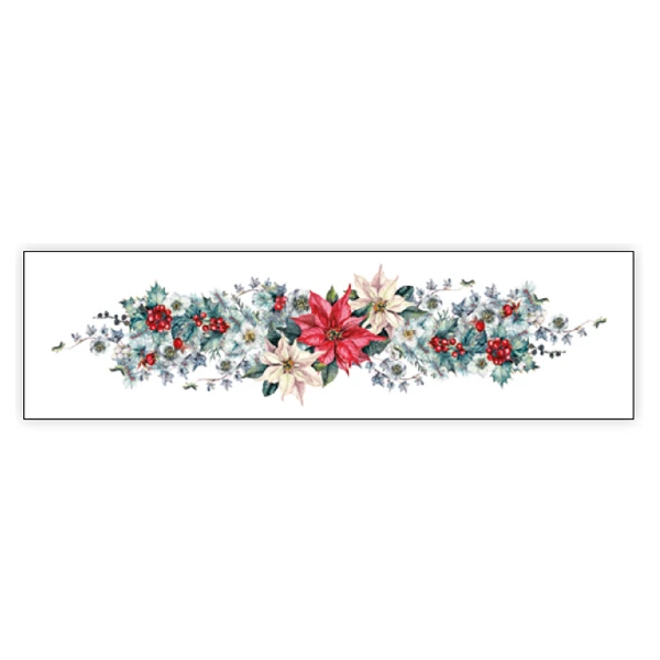 MAR-BIEŻNIK WODOODPORNY CZERWONO-ZIELONY *GWIAZDA BETLEJEMSKA* 38X140CM