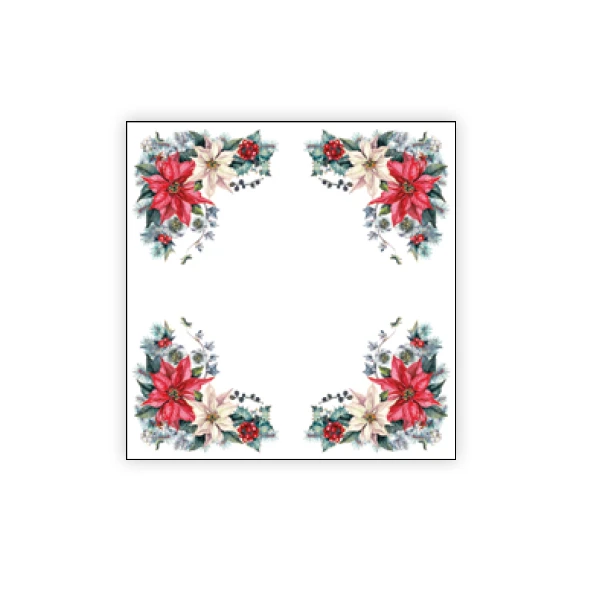 MAR-SERWETA WODOODPORNA CZERWONO-ZIELONY *GWIAZDA BETLEJEMSKA* 79X79CM