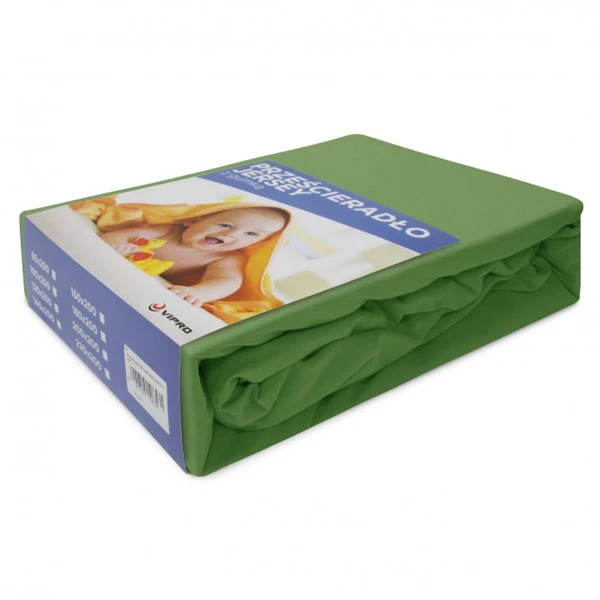 Prześcieradło z gumką Jersey Home 90 × 200 cm oliwka ciemna