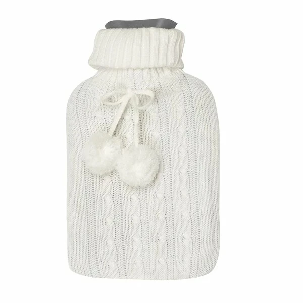 TAD-TERMOFOR+POKROWIEC POMPONIKI BIAŁY 1,5L 33X18,5CM