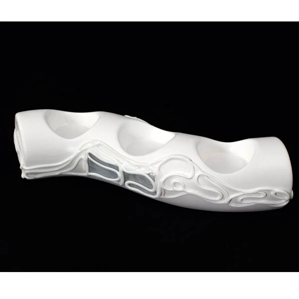 CER-ŚWIECZNIK ŚLIMAK III *DEKOR WITRAŻ BIAŁY* C-472W