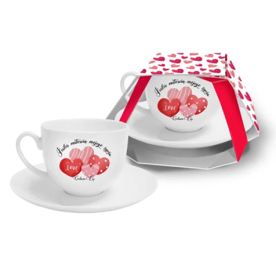 CF-FILIŻANKA Z SPODKIEM 220ML WALENTYNKI *JESTEŚ MIŁOŚCIA MOJEGO ŻYCIA*