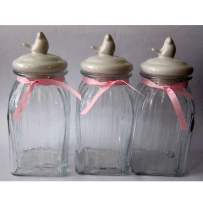 MMG-KOMPLET 3 SŁOIKÓW 1250ML SZKLANYCH H-25CM TW342B3P