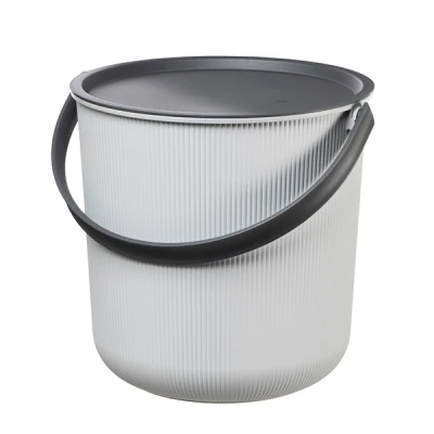 SK-WIADRO/KOSZ Z POKRYWĄ *AKITA* 10L SZARY 6081