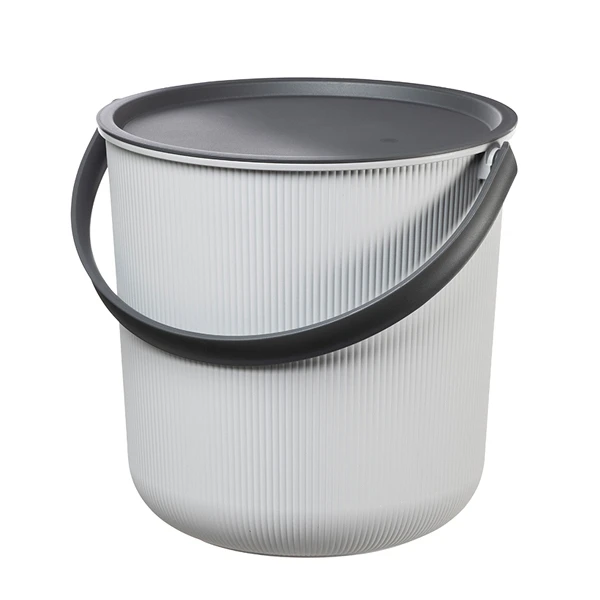 SK-WIADRO/KOSZ Z POKRYWĄ *AKITA* 10L SZARY 6081