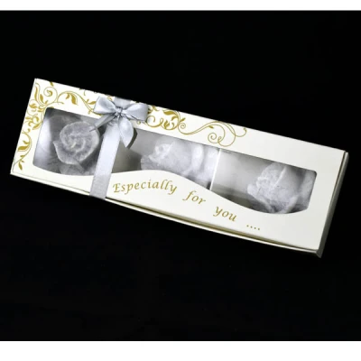 ADPAL-KPL. 3 ŚWIEC *RÓŻA* A-25/4 STEARYNOWY AROMAT *STALOWE MAGNOLIE*