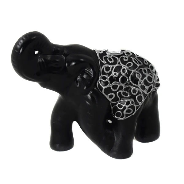 CERKAM-SŁOŃ BIEGNĄCY ŚREDNI *DEKOR SREBRO-CZARNY* C-178SC