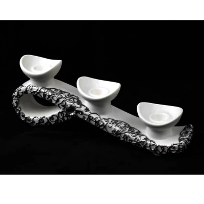 CERKAM-ŚWIECZNIK ZJEŻDŻALNIA *DECOR SREBRO* C-451DS