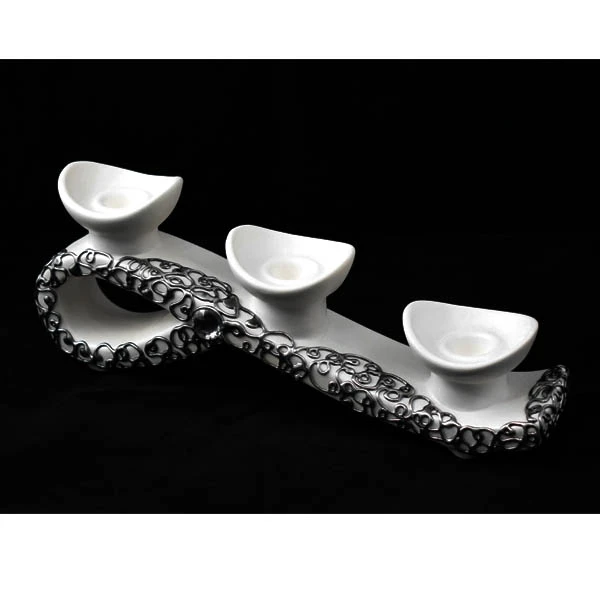 CERKAM-ŚWIECZNIK ZJEŻDŻALNIA *DECOR SREBRO* C-451DS