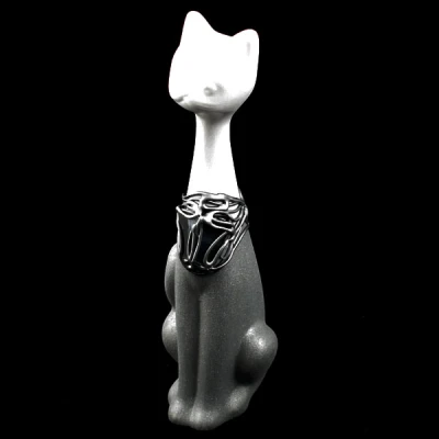 CER-KOT RUSKI MAŁY *DECOR WITRAŻ 1/2 BROKAT BIAŁY* C-118-1/2W