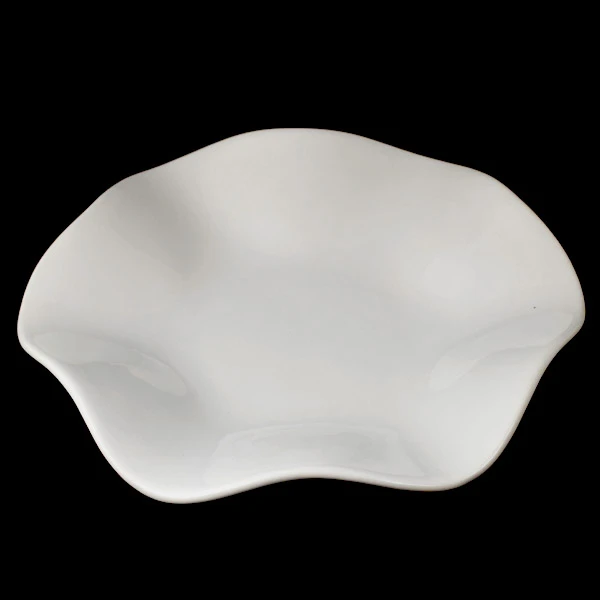 CER-PODSTAWKA FALOWANA OKRĄGŁA *SZKLIWO BIAŁE* C-638SZB