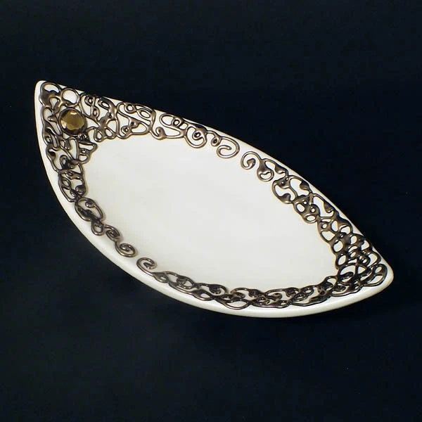 CER-PODSTAWKA STROIK ŁÓDKA DUŻA *DECOR ZŁOTO* C-260DZ