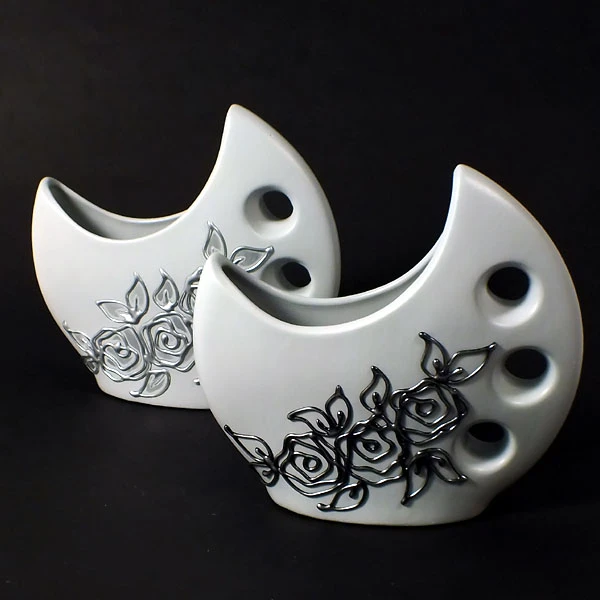 CER-WAZON KSIĘŻYC MAŁY *DECOR SZARY RÓŻA* C-316DSZ