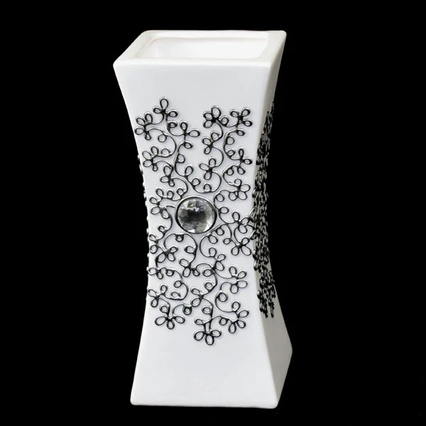 CER-WAZON KWADRAT WKLĘSŁY MAŁY *DECOR SREBRO* C-527DS