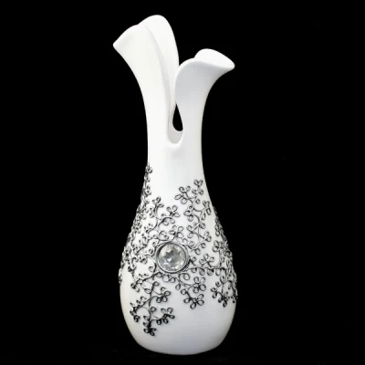 CER-WAZON TULIPAN SMUKŁY DUŻY *DEKOR SREBRO* C-523DS