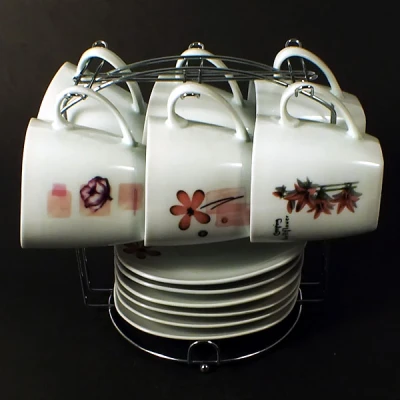 SALIX-KPL. FILIŻANEK 6+6 *COREANO* SERIA A NA STOJAKU