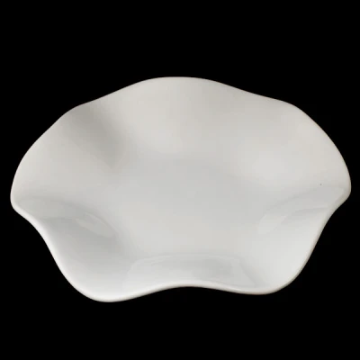 CER-PODSTAWKA FALOWANA OKRĄGŁA *SZKLIWO BIAŁE* C-638SZB