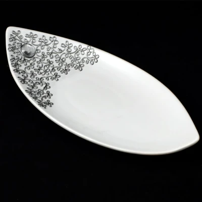 CER-PODSTAWKA STROIK ŁÓDKA DUŻA DECOR SREBRO* C-260DS