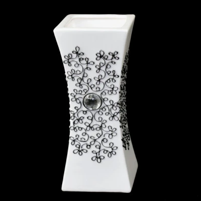 CER-WAZON KWADRAT WKLĘSŁY MAŁY *DECOR SREBRO* C-527DS