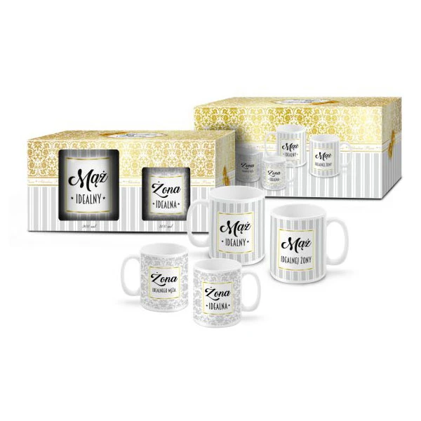 BG-ŚLUBNE KPL.2 KUBKÓW *IDEALNY MĄŻ I ŻONA*