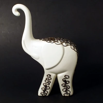 CERKAM-SŁOŃ MODERN GRUBY DUŻY DECOR ZŁOTY C-340DZ