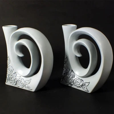 CER-WAZON SPIRALA DUŻA *DECOR SZARY RÓŻA* C-386DSZ