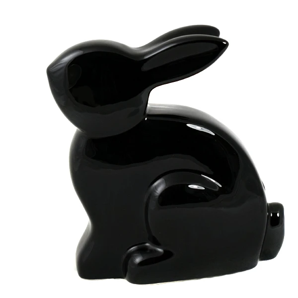 CER-ZAJĄC PLAYBOY DUŻY *SZKLIWO CZARNE* C-464SZK
