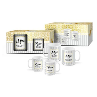 BG-ŚLUBNE KPL.2 KUBKÓW *IDEALNY MĄŻ I ŻONA*