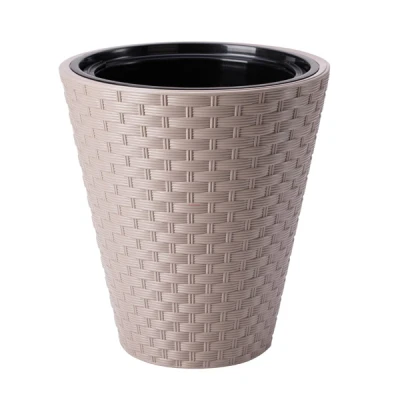 DONICA RATTANA OKRĄGŁA 30 SZARO-BEŻOWY + WKŁAD