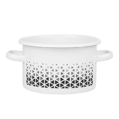 RYB-GARNEK EMALIOWANY ZDOBIONY 16CM 2L GEOMETRIA 1610/2