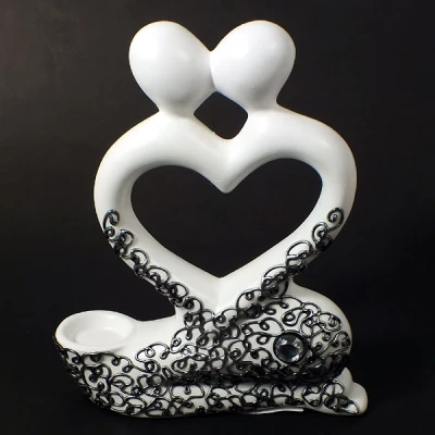 CER-AKT SERCE DUŻY *DEKOR SREBRO* C-401DS