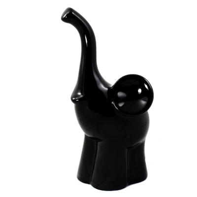 CER-SŁOŃ PLASTUŚ DUŻY * DEKOR SZKLIWO CZARNE* C-555SZK