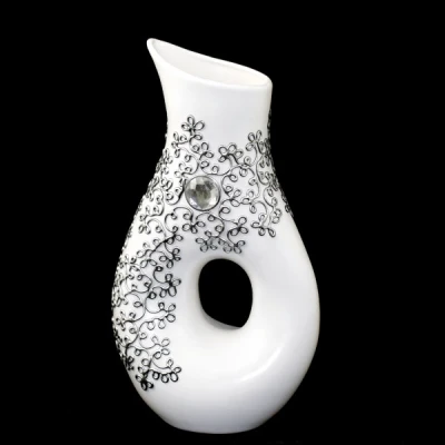 CER-WAZON KARAFKA Z DZIURĄ *DECOR SREBRO* C-435DS