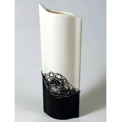 CER-WAZON PŁASKI WYSOKI *DECOR CZARNY* C-391DCZ