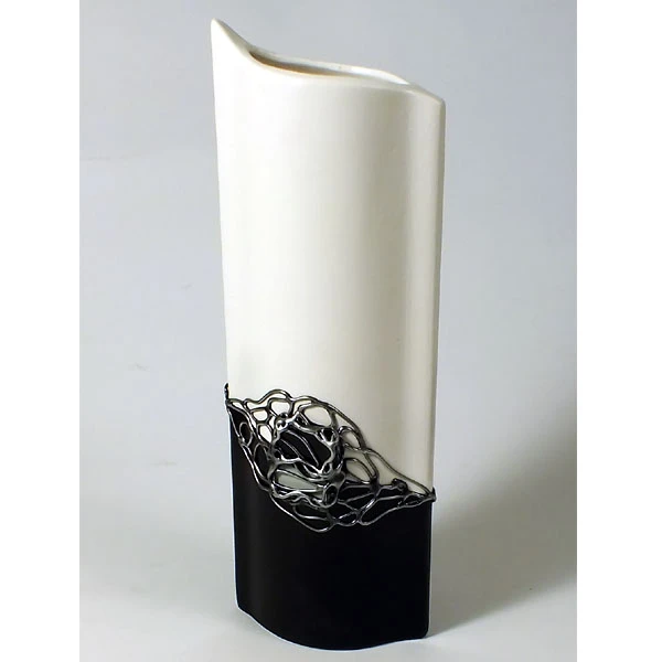 CER-WAZON PŁASKI WYSOKI *DECOR CZARNY* C-391DCZ