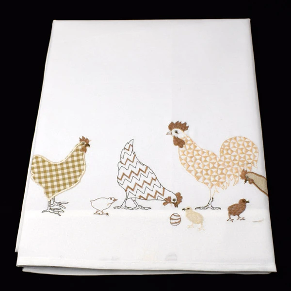 MESA-OBRUS WIELKANOCNY 85X85  BIAŁY/WZÓR BRĄZOWY /383/