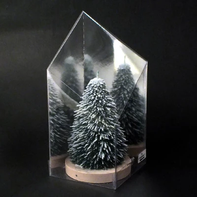 ADPAL-ŚWIECA CHOINKA IGLASTA *XL* 135/100 METALIK ZIELONY/BIAŁY