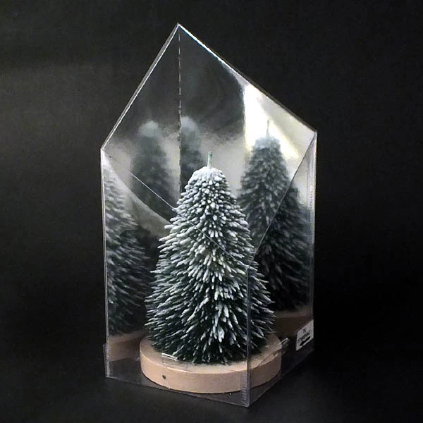 ADPAL-ŚWIECA CHOINKA IGLASTA *XL* 135/100 METALIK ZIELONY/BIAŁY