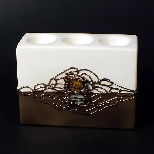 CERKAM-ŚWIECZNIK KOSTKA WYSOKA III *DECOR 1/2 ZŁOTY* C-292-1/2Z