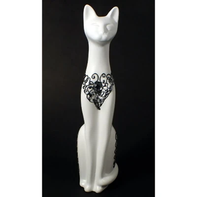 CER-KOT SYJAMSKI DUŻY *DECOR SREBRO* C-116DS