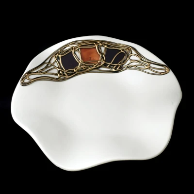 CER-PODSTAWKA FALOWANA OKRĄGŁA *WITRAŻ-KREM*C- 638W