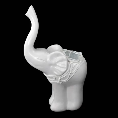 CER-SŁOŃ FALOWANE USZY *DEKOR WITRAŻ BIALY* C-679W